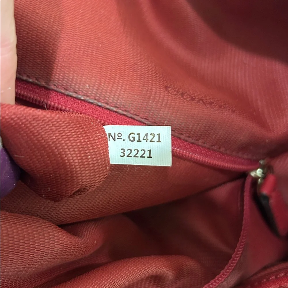 Coach Red Leather Shoulder Bag with Gold Hardware - Picture 3 of 16